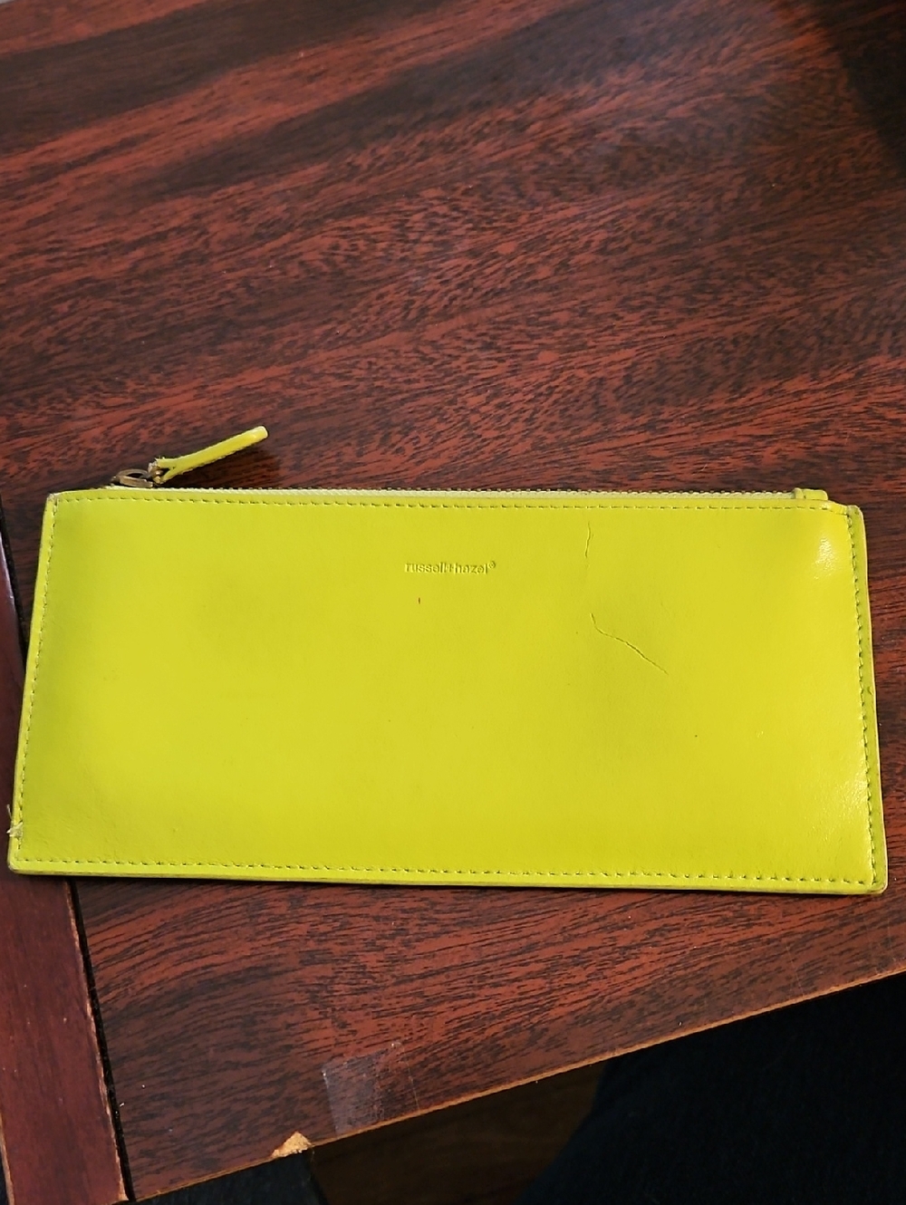 Russell+Hazel Neon Yellow Leather Zip Wallet